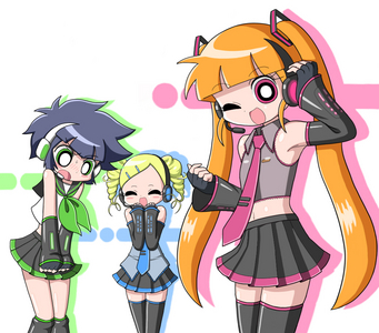  The Powerpuff Girls Z are cosplaying the Vocaloids.