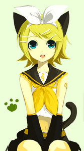  Rin Kagamine from vocaloid as a kitty <3