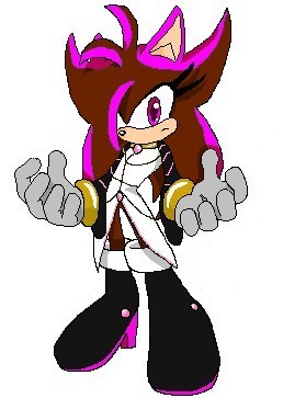 Diamond the Hedgehog
Age: 13
Gender: Female
Fur: Brown and pink
Hair: fringe pink, and strands brown and pink
Attire: White jacket, with scratch brown, handle falling black with scratch light pink. Black boots, with with leather, pink heels. Grey gloves, gold ring, gold necklace with a pearl light pink. 
Alignment: Whichever benefits her. Shes little bad.
Likes: Riddles, mystery, tacos, action, light, Coke, knuckles, rouge.
Dislikes: The idiot persons, fajitas, bored, dark, Fanta, sonic, blood. 
Married To: Shadow the Hedgehog
Children: Twilight the Hedgehog
Best Friends: Knuckles and Rouge
Powers: Light
Ability type: Plane, powerful kick



Story:

births in 2010, Diamond was an human called Sarah, transformed to hedgehog by Black Doom. Her (human) ennemie, Lisa, try to get closer to Black Doom. Instead, the girl that turned into the Blood the Cat.

Shortly after his metamorphosis, Diamond forgets her past, except that she was human. She also knows that Black Doom Blood and holding her past.
