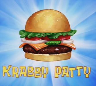 LOL,  My Brother's Watching Spongebob Right Now. But, I Thin It's Buns, Patties, Lettuce, Tomato, Onions, Pickles, Ketchup, Mustard And Their Secret Sauce!