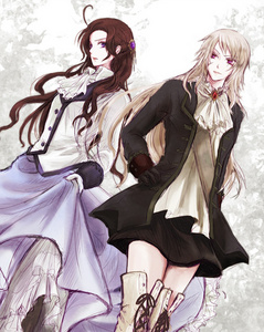 Austria and Prussia from Hetalia as girls.