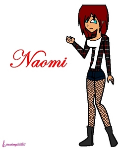  name: Naomi feu age: 15 likes: skateboarding, nevershoutnever, oatmeal!, her cat Mittens, video games, dislikes: being ignored, being jusdged, talking about her fellings, fears: snakes, poisonous frogs strong points: fighting, singing(but nervous around people), skateboarding, fave food: Marshmallows ou oranges :3 personality: confident, adventurous, good sense of humor, extremely intelligent, kinda stubborn crush: Lance (Strawberry0020's OC) bio: Naomi is an only child that everyone ignores. No-one has really cared for her ou has wanted to be her friend. Her parents work 24/7 so they never have anytime for her. She dresses the way she does to get notice and maybe make a few friends. Shes not a shy person but [b]never[/b] shows her sadness to others. She, like most teenaged girls do swoon over guys but acts like she doesn't. Shes a very Rebelle girl and claims that she doesn't need Friends to be happy (but she wants friends). Fave song: bigcitydreams par nevershoutnever pic: