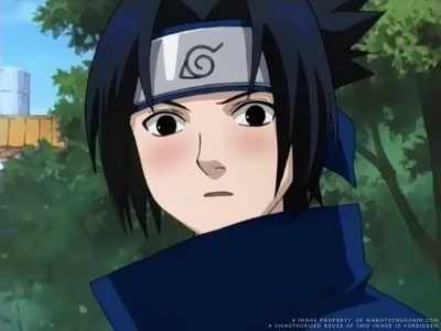 Uchiha Sasuke from Naruto blushing. It's actually Naruto transformed into him... but it's still pretty out of character xD
There was one more moment, when the real Sasuke blushed while asking Naruto to tell him the advice Sakura told him about how to easy their training...
