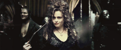  Bellatrix is my favourite character in Harry Potter. She is completely brilliant. I can understand why people don't like her, but really, I adore her.