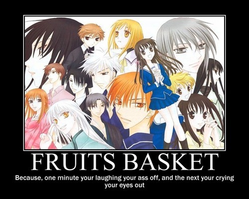  I feel that way with Fruits Basket. I've never seen anything like it. It's hilarious one minute, tragic the next. I'm smiling one page, and crying the next. It's romantic in this chapter and revealing a tearjerking past in that one. And on hàng đầu, đầu trang of all that, bạn have the Sohma curse, meeting each Zodiac member, seeing so many different personalities in one family... and the overlying threat of Akito at every second. I tình yêu Fruits Basket, nothing will ever be better. Although Soul Eater is competing with Ouran for một giây :)