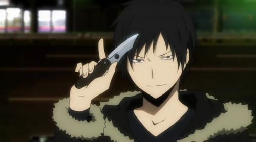Izaya orihara from Durarara!!
Well, I don't know if Izaya can really be considered a bad guy...
But I do consider him the main antagonist in the series, so, yeah!
I like Izaya because, well, he's crazy...
XD