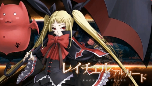 Rachel Alucard.

A gothic vampire princess lolita, who can control wind and lightning, with a cat umbrella, ponytails, and giant bows.
That's about as lolita as you can get. XD