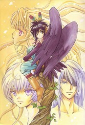 Okay, well one of the BEST manga's out there is +Anima!:D The +Anima are beings who possess animal-like powers. In this alternate universe, they walk among us - shunned by society - as they search for others who have similar traits. Cooro is the main character. A crow +Anima who finds others and they go on crazy adventures. It's complete! 10 volumes long, but they're SUPER amazing!!!
Another one is Barajou no Kiss (or Kiss of Rose Princess). It's not complete yet, but well-worth the read! It's about a girl who becomes the "Rose Princess" with power over the four Rhode Knights, it's waaay better than it sounds! ^_^ It's actually getting pretty popular now, it's romance/comedy/fantasy/harem - just what you look for in a good manga!:D
*Below is a pic from +Anima*
