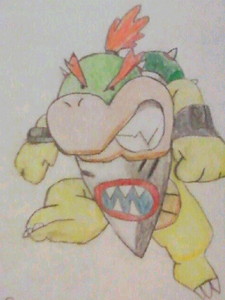  salut if toi wanna see drawings look at some of the questions recently posted. I've put some of my drawings there! Well anyways heres my "Angry Bowser Jr."