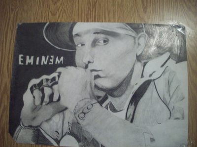  Here is Eminem I drew in 12 grade. :)
