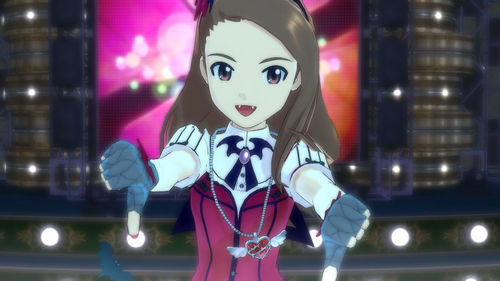  Iori from the video game iDOLM@STER, chant Kyun! Vampire Girl. Yes, it was turned into an anime, so does it count even though the pic is from the video game?
