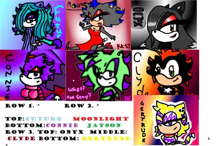 Onyx,Connie,and moonlight, expressions,smirk
jayson,fighting face,and gertrude and clyde,smile,but with a closed mouth,future,and crimson,sad look,no tears.can you do that?

i'll give you an icon of ur chara,message me the link,k?