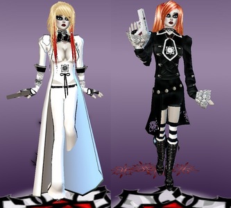 this one this one this one!
Vampire Knight, my RP OC Forina. Night Class (Luxury uniform) and Day Class (Punk)