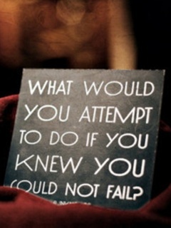  What would u attempt to do if u knew u could NOT FAIL ??????