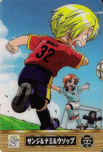 sanji from onepiece playing soccer