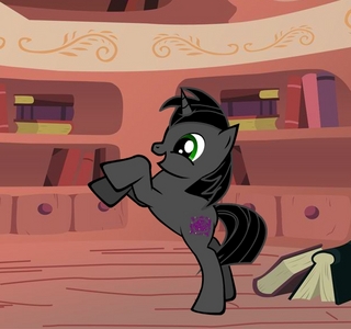  Yeah, I made one. His name is Shadow. He's a unicorn pony who was the apprentice of a different unicorn pony who, unbeknownst to him, was trying to end Equestria. In the destroyed world of the future, he saves the lives of the Mane 6 door using his special talent, traveling door shadow, to catch a dragon off guard. In the past, he's on the world-ending Unicorn's side again, but slowly grows attached to the Mane 6, particularly Twilight, as he leads them around on attempts to get them killed door robotic replicas of them. In the end, it's because of him that the Mane 6 are able to save Equestria from the disaster it had faced, and he ultimatly joins their little group as the only male pony. His cutie mark is crap in this picture, though.
