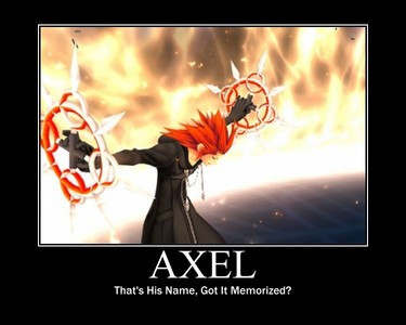 Could it be a anime video game?, I'd want to say Axel cause I don't know lots of anime, I just got into it :/