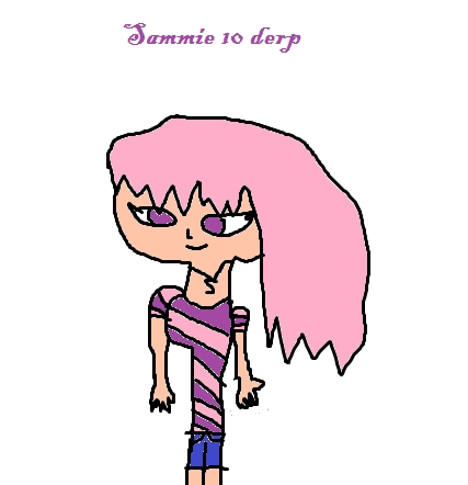  so: one the bottom of it the girl with ピンク eyes name: Sammie age:16 pic: