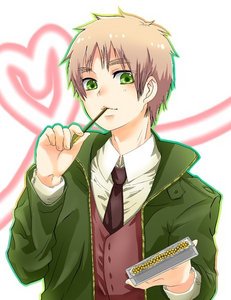 This one was so cute~ X3 *steals some pocky*

Wait, why do Len and Rin have brown hair in your picture? (confuzzed) XD

Now I wanna eat my pocky... *takes her box of Strawberry Pocky X3*