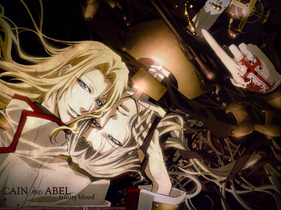 Able and Cain from Trinity Blood are brothers but total opposite of eachother. Cain is bad,insane and sadistic. Able is good, funny and caring.