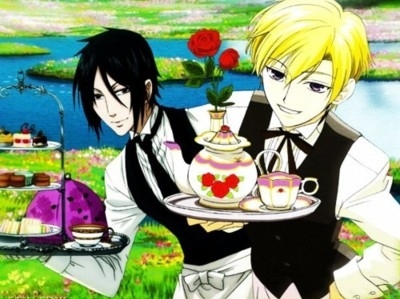  hope this counts it's a ouran and কুরোসিৎসুজি ক্রুশ over tamaki vs sebastian