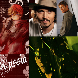  Russia from Hetalia Johnny Depp Dean Winchester from Supernatural Loki from Thor <3 <3 <3 <3