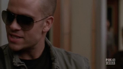 Does anyone know what brand of sun glasses does Puck wear when the Group perform "Blame it (on the alcohol)" 2x14..thanks