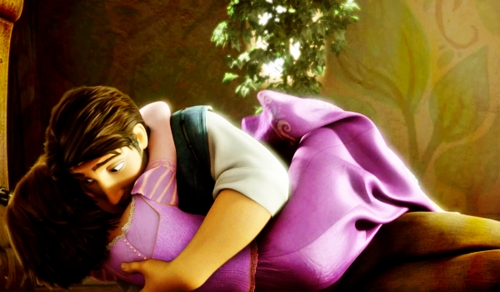  Did anyone like the look on Eugene’s face when Rapunzel hugged him and kissed him.