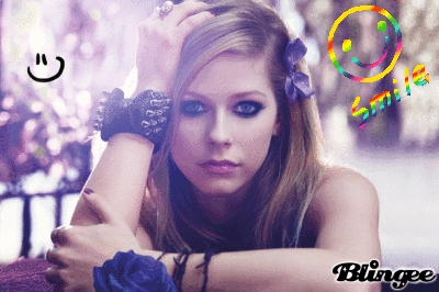 Post a picture of avril lavinge that u made on blingee.com