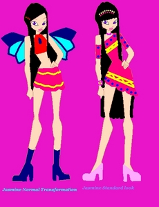  Hey,can i join?? Name:Jasmine Starling.(Jazz for short) Age:16. Looks:Long black hair,purple eyes,fair complexion.Wears a rosado, rosa dress detailed with yellow and blue dots,a rosado, rosa and blue hairband,pink and yellow bracelets,pink collar and light rosado, rosa shoes. inicial Planet:Andros. Power(s):Water and ice. Attacks: 1.Icy tidal wave-A iced wave which leaves the foe cold and soggy and unable to attack for a few moments,it will heal soon. 2.Water arrow-Energizes a tidal wave to a combined ice and water arrow. 3.Iccelizza fury-Most biggest iceball and tidal wave strike together. 4.Soothing heart-Heal anyone. 5.Crossice-A ring of sharp ice is shooted. Level of magic:Winx. Biography:Jazz is a normal fairy living in one of Andros's small villages.Her mom works in a grocery comprar and her dad runs a música store.So she is also devoted to music.her mom is from Crystalizza,so she also gets the power of ice.She loves playing and surfing! Siblings:Brother-Edmond(14),Sister-Crystal(11) Pic: