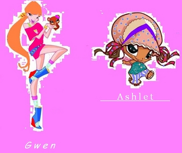 (Cool idea)

Name:Gwen.

Age:17.

Power:Her power is a powerful object called the Mana,using this she can gather energy around her and throw pink energy ball and is capable of sooooo many other things.

Personality:She is very sweet and kind.She is very intelligent and has a positive thinking.She doesn't get mad often but its gets terrible when she is mad,she turns purple and the mana around her gets very powerful.

Bio:She was born in Anadite,the planet of The Anadites,she was born fairy but with the powers of an anadite.So she is always treated differently,but she doesn't mind.She knows one day she can prove them wrong.She also has a arrogant younger sis who always bullies her around.She was brought up on a orphanage.Her parents were very selfish and to protect themselves gave her away to an orphanage as a dish-washer girl.She works very hard and gets enough money to buy her selves a new but small home and keep it running.Because of her work in the kitchen one day she found out a pixie and a magic pet sleeping in the cupboard,eating her cookies.Because it was strictly prohibited to keep pets or pixies she kept them in secret and took care of them.And she named her pet as Ashley and pixie as Ashlet.

Attack:Spinning arrow,Mana glass,Attacking punch,Furious mana heartbeat,Anadite energy,Turmoiling Mana and shoot normal pink mana balls.

Pixie:Ashlet(pixie of energy and elements).

Syblings:Her younger sister(who is an anadite)Amelia(16).

Level of magic:Believex.

Pic:(hope u like it)