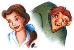  Two characters: Belle and Quasimodo ^^ Belle becuse in school I was the "odd" one, I was the one people made fun of becuse I was weird (even got bullied for it), though I did not have a guy throwing himself at me :S Quasi becuse im just sitting in my inicial when I should go to school (Sortof like Quasi sitting in the tower when he should get out), but none of us can. Both us see eachother as monsters (ok, not a monster but ugly, i guess). And just as both I don´t have a friend.