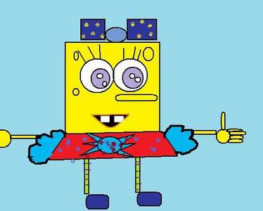 I made this picture. I think if spongebob ever had a girlfriend, this is what she would look like. Her name is Spongesally Boxdress :D