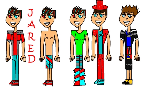  Name: Jared Age: 16 Gender: Boy Bio:: Jared is a 17 taon old boy from Japan. Then he moved to Hollywood with his family, Jared loves music,Drawing, and Watching TV. He loves animals! He would die without his 10 pets (Panda,Dog,Monkey,Jaguar,Cat,Bunny,Hamster, 2 other dogs, and a baby Shark) But he;s closet so his dog Cloe. His parents died over a taon nakaraan so him and his older sister Heather (TDI) Had to get jobs to care for cloe and Jade, His job is at a pet tindahan and he can speak Japanesse. He hopes to become a famous Actor and Loves the ipakita Degrassi and ICarly SteroType: The cool kid Crush: Lindsay Friends: Lindsay,Noah,Cody,Tyler,Trent,Seirra,Heather,Bridgette,Courtney and LeShwana Enimies: Duncan,Alejandro,Gwen and Owen And He's Heather's brother
