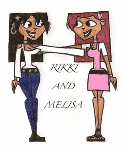  Name: Rikki and Melisa Daniels Age: Both 16 Bio: Both Rikki and Melisa were born into money; they're heiresses to their mom's couture line, Aurora (and her other line, Fabulously Functional Fashions, but that line's strictly for FBI/CIA agents), and are the daughters of the famed director/producer/writer, Rasheed Daniels. Melisa's a model/actress, but Rikki's too shy to get out there; actually, she hides the fact that her family is famous from everyone unless she's close to them. Rikki's the shyer of the two twins, so she needs to be talked (*cough* forced *cough*) into things (usually によって Melisa) if she's going to do them; Melisa, on the other hand, is incredibly out-going, and willing to try anything once. Rikki's Crush: Duncan and/or Alejandro. Melisa's Crush: DJ. Rikki's Enemies: Heather, Harold, Ezekiel and Justin. Melisa's Enemies: Heather, Harold, Ezekiel and Noah. お気に入り Alice In Wonderland Characters: In the original, the Cheshire Cat; in the new one, the Mad Hatter. Pic: