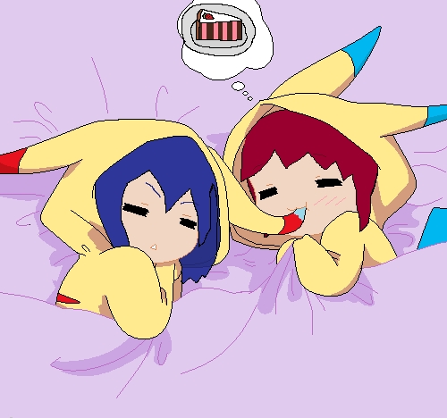  My OC's that I share with my sister Nami (red hair) and Rikku (blue hair) there five