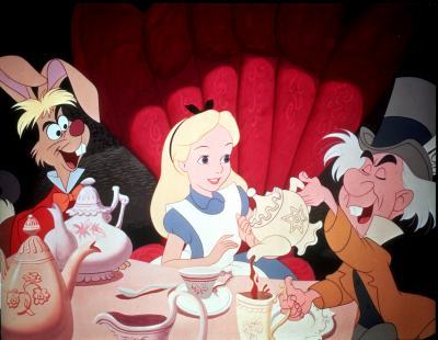  Alice in Wonderland. It actually is kinda scary if tu think about it... especially for a little kid... that movie gave me nightmares when I was a little kid XD