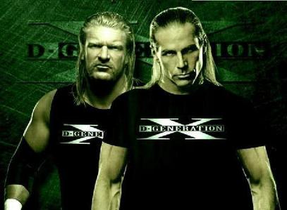 shawn michaels or triple h or meybe even dx together 