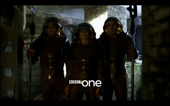  People wearing golden Sontaran suits. This also looks very Gaimanish.