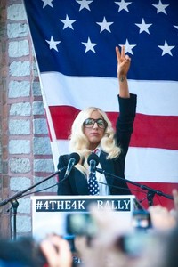  Lady GaGa delivers her speech.