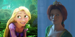  Rapunzel is beautiful, Fiona is plain.