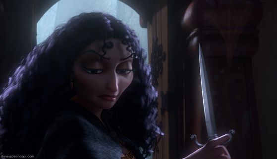  Here is Gothel with the non bloody knife.