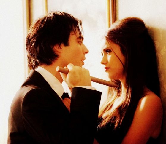  "...But the two characters who always stay on the चोटी, शीर्ष are Damon and Katherine."
