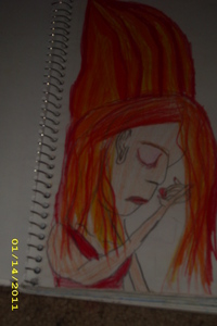  My fuego Fairy w/ a Piece of Broken heart. Drew this about 2 years hace