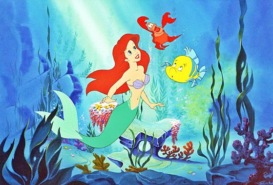  Ariel, Sebastian and রাঘববোয়াল from Walt Disney's "The Little Mermaid" (1989)