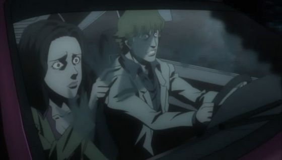  The young couple noticing Kappa footprints inside their car from episode "What Lives In The Lake"