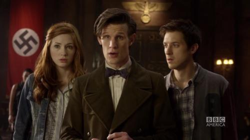  Amy, the Doctor & Rory get a surprise as the TARDIS crashes into Hitlers office...