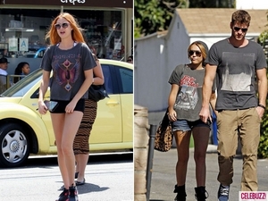  Rocker T-shirts and short-shorts seemed to be the trend for two young Hollywood celebs.