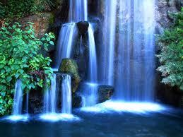  The waterfall.