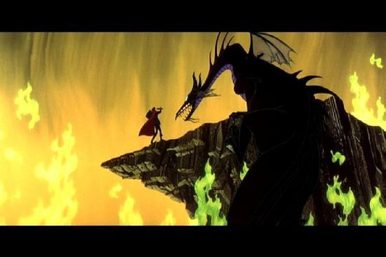  The famous dragon scene in Sleeping Beauty which was really boring to be honest.
